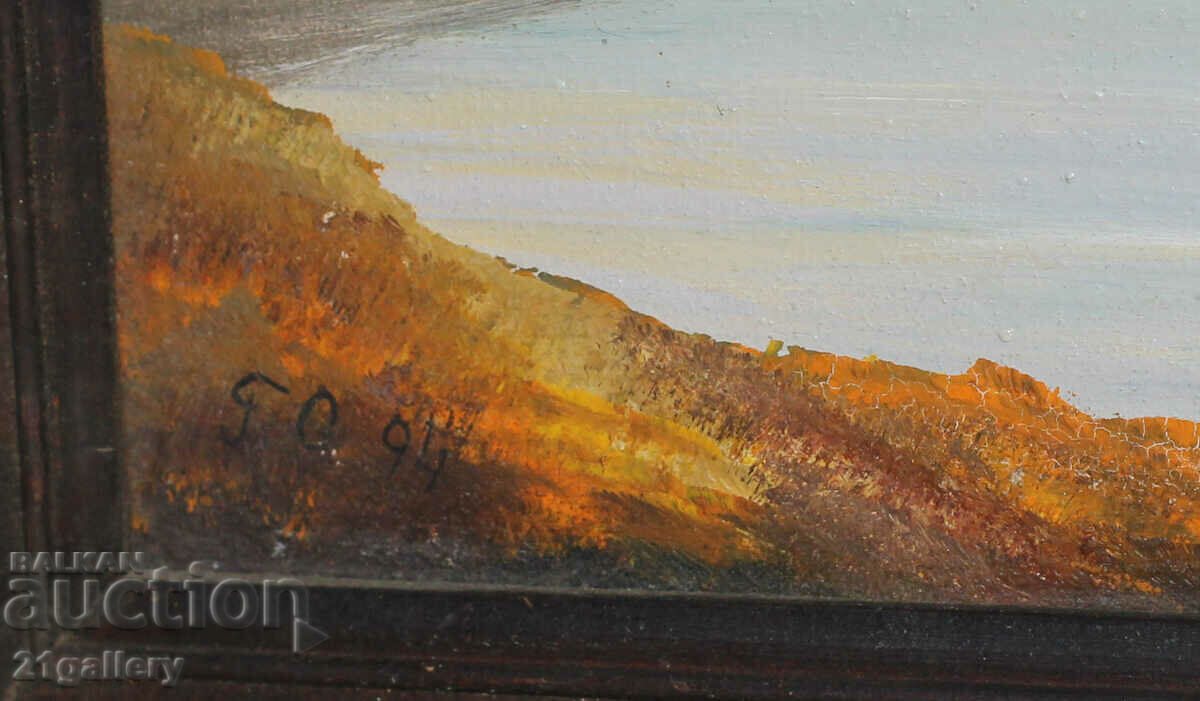 Lake landscape, oil paints, signed 1994. - 5 Lake landscape, oil paints, signed 1994. - 5