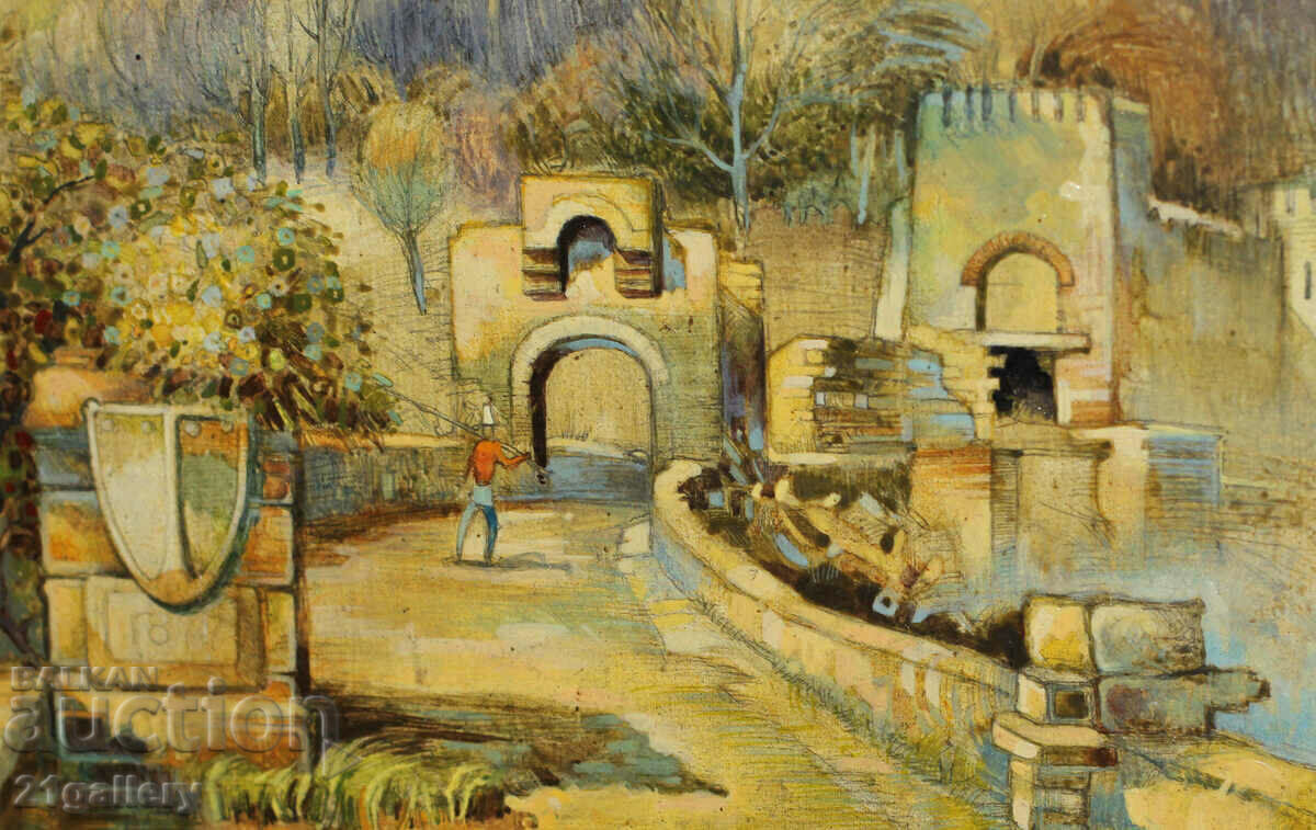 Landscape Veliko Tarnovo "Tsarevets", oil paints - 5 Landscape Veliko Tarnovo "Tsarevets", oil paints - 5