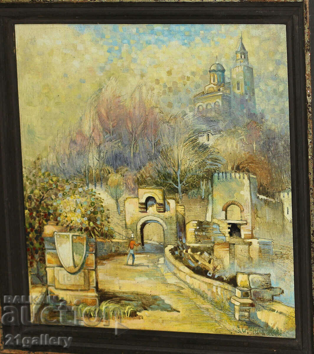 Landscape Veliko Tarnovo "Tsarevets", oil paints