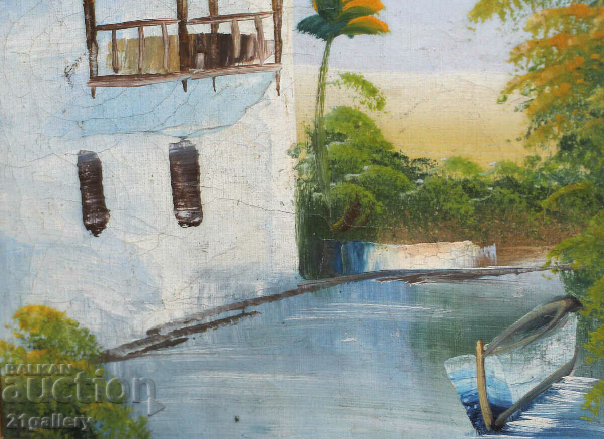 Landscape with a boat, oil paints - 5 Landscape with a boat, oil paints - 5