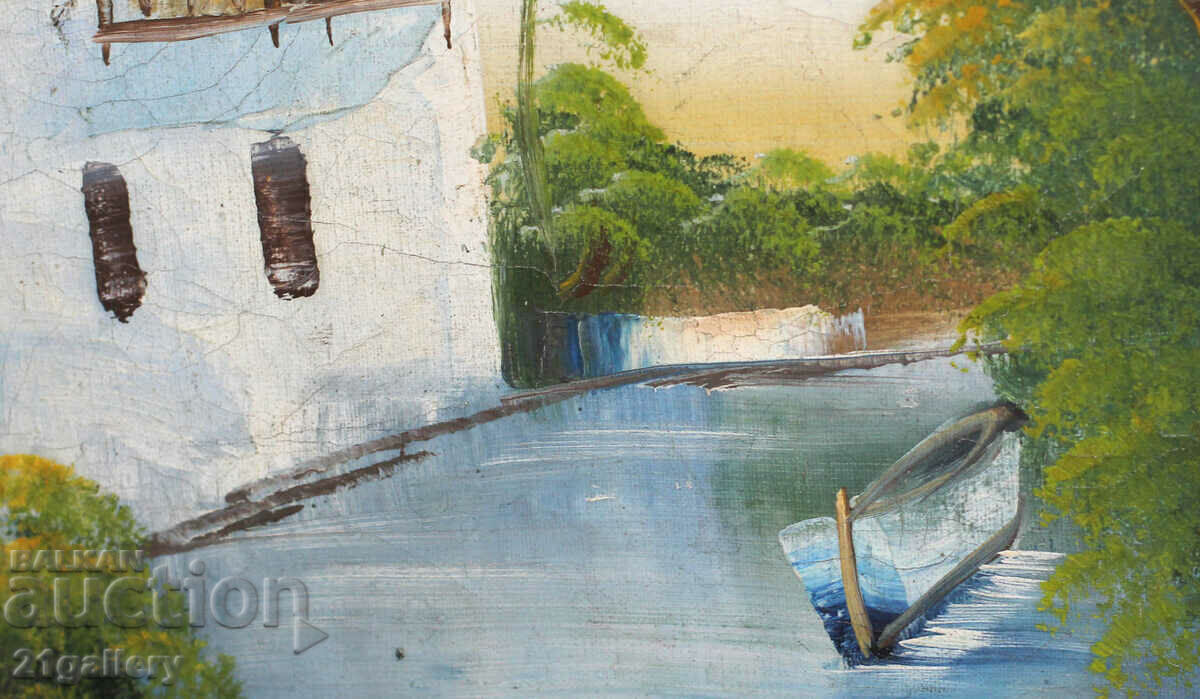 Landscape with a boat, oil paints - 6 Landscape with a boat, oil paints - 6