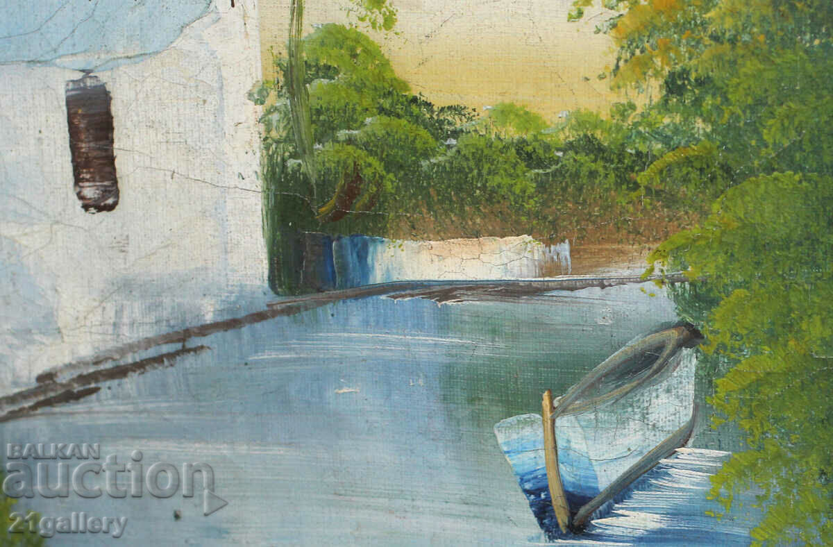 Landscape with a boat, oil paints - 7 Landscape with a boat, oil paints - 7