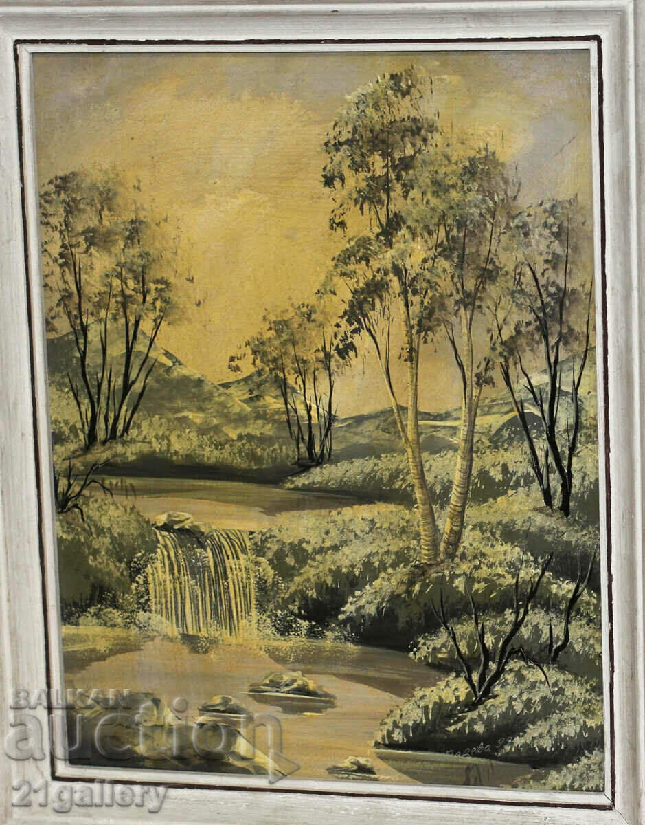 Waterfall landscape, oil paints, 1999. with price 200.00 BGN | € 102.26 Waterfall landscape, oil paints, 1999. with price 200.00 BGN | € 102.26