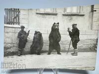 1930 Card Photo Gypsies Dancing Bears Swordsman S. Zagora