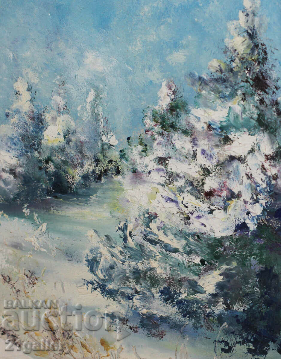 Winter landscape, oil paints - 5 Winter landscape, oil paints - 5