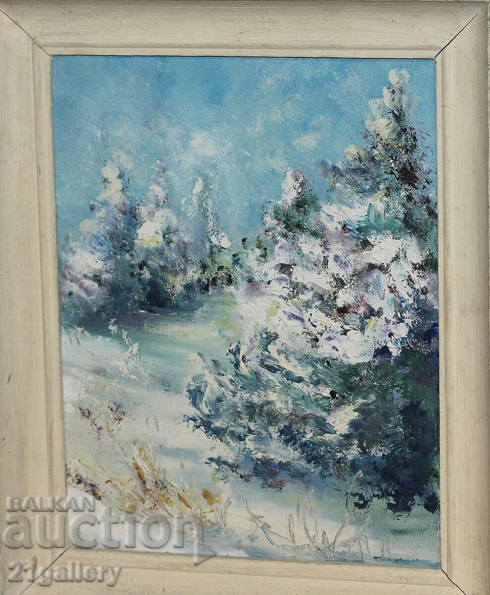 Winter landscape, oil paints Winter landscape, oil paints