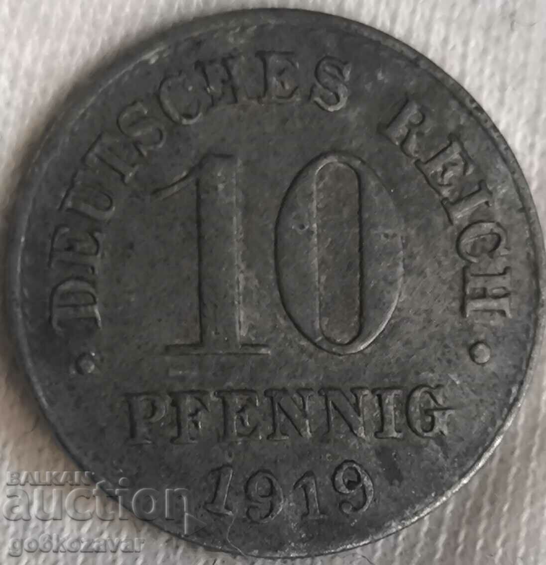 Γερμανία 10 Pfennig 1919 Ψευδάργυρος!