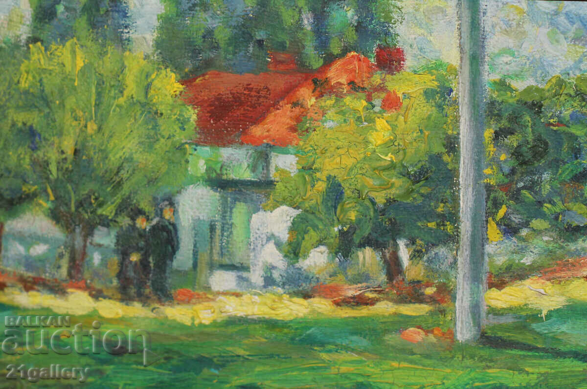 Auction Danail Tsvetkov Urban landscape, oil paints, signed '92. Auction Danail Tsvetkov Urban landscape, oil paints, signed '92.