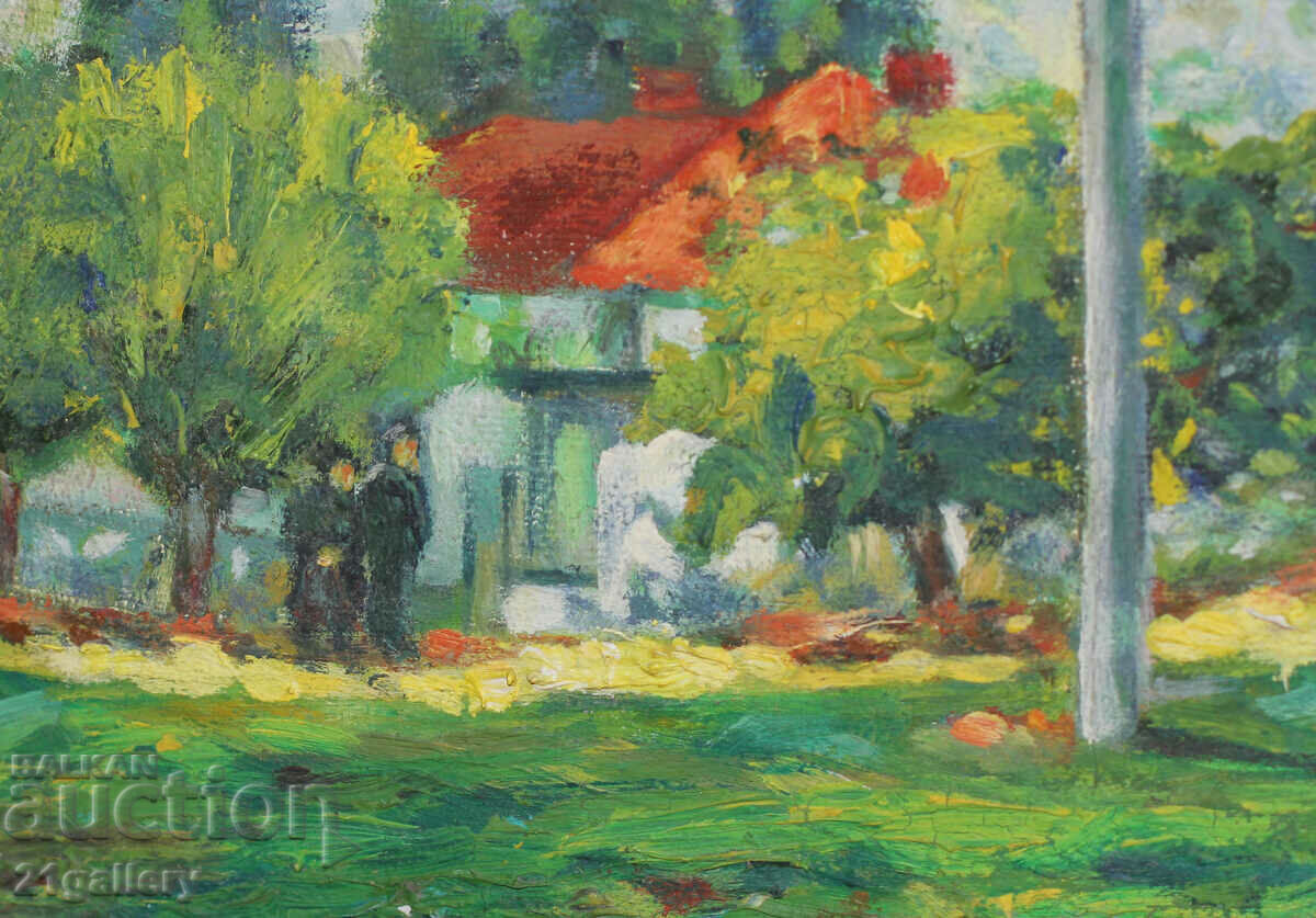 Delivery of Danail Tsvetkov Urban landscape, oil paints, signed '92. Delivery of Danail Tsvetkov Urban landscape, oil paints, signed '92.