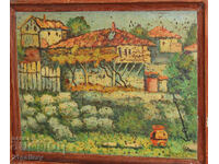 R. Mitev Rural landscape, oil paints, signed 1990.