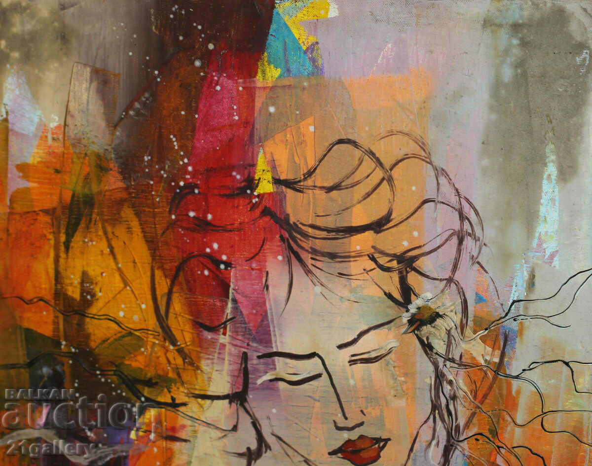 Auction Lubomir Kolarov, portrait of a woman, oil paints, signed Auction Lubomir Kolarov, portrait of a woman, oil paints, signed