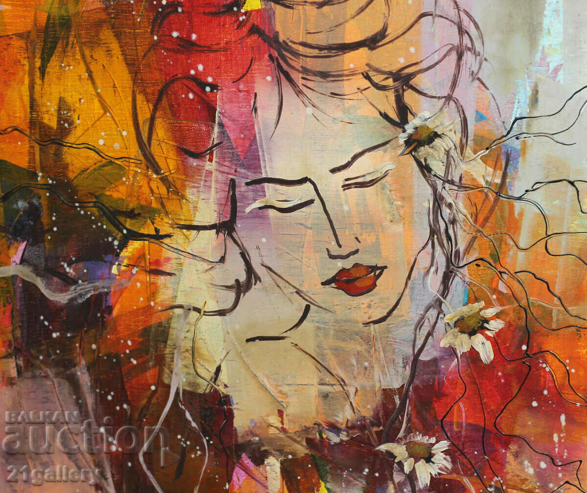 Delivery of Lubomir Kolarov, portrait of a woman, oil paints, signed Delivery of Lubomir Kolarov, portrait of a woman, oil paints, signed