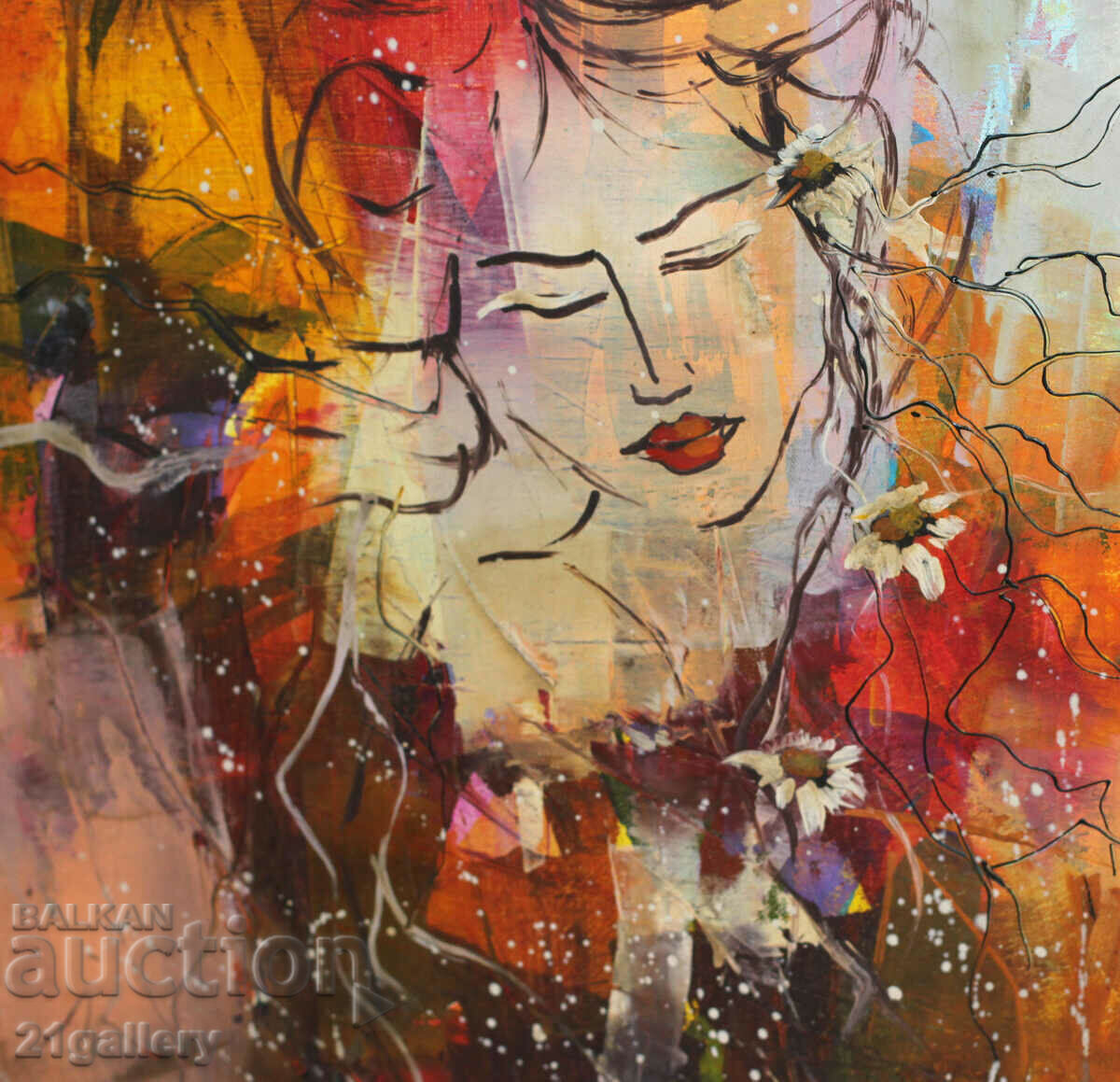 Lubomir Kolarov, portrait of a woman, oil paints, signed - 5 Lubomir Kolarov, portrait of a woman, oil paints, signed - 5