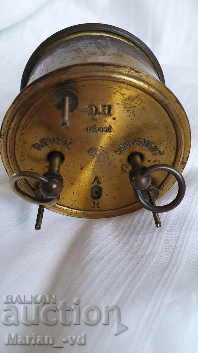 Γαλλικό ορειχάλκινο ξυπνητήρι του 19ου αιώνα αντίκες - 7 Γαλλικό ορειχάλκινο ξυπνητήρι του 19ου αιώνα αντίκες - 7