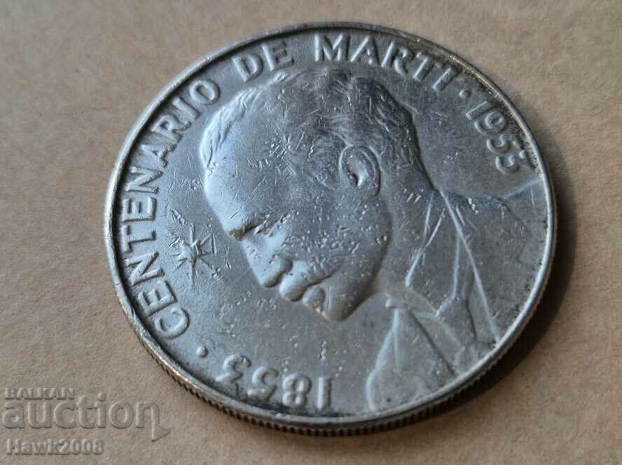 1 peso 1953 Cuba 100 years since the birth of José Martí #1 with price 140.00 BGN | € 71.58 1 peso 1953 Cuba 100 years since the birth of José Martí #1 with price 140.00 BGN | € 71.58
