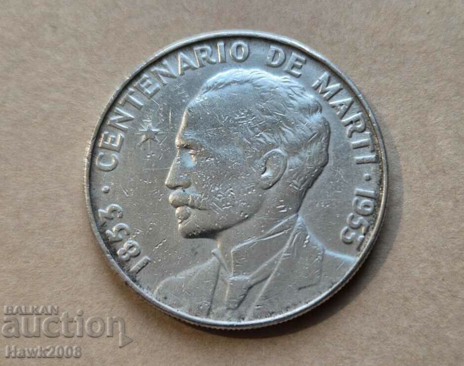 1 peso 1953 Cuba 100 de ani de la nașterea lui José Martí #1