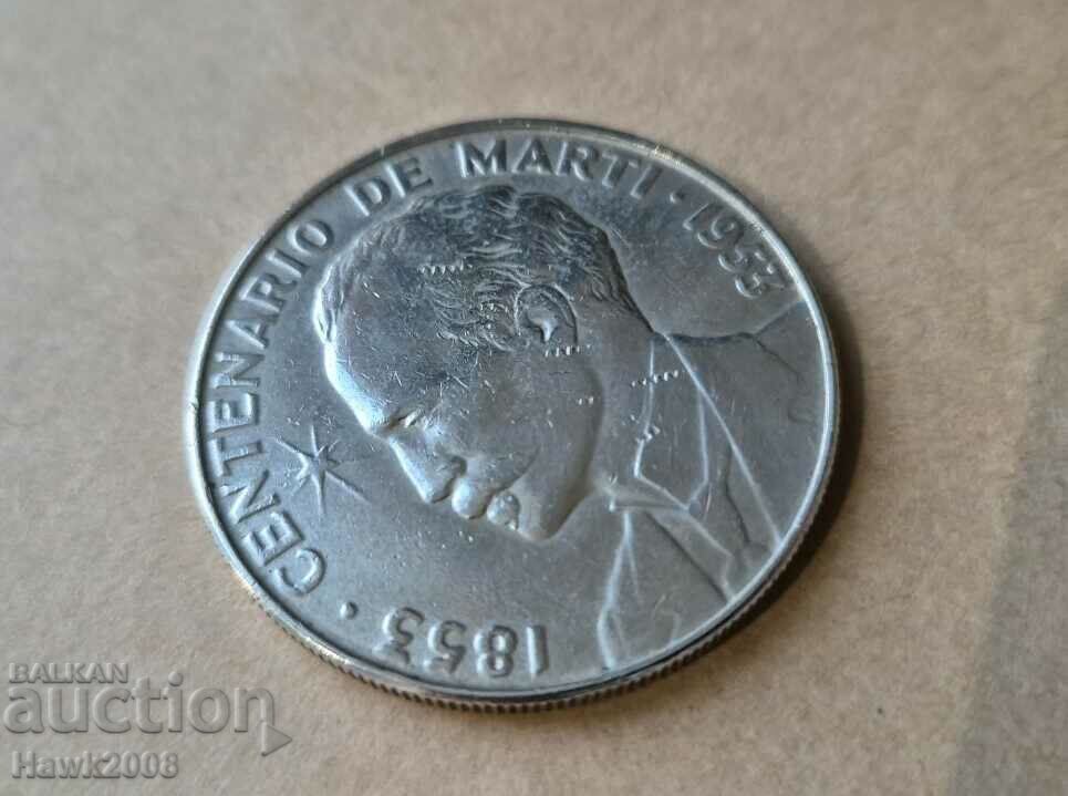 Auction  1 peso 1953 Cuba 100 years since the birth of José Martí #2