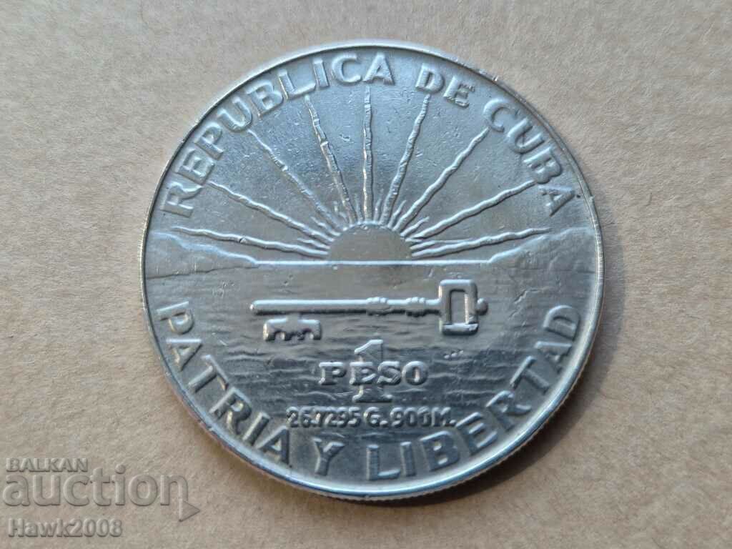 Παράδοση 1 πέσο 1953 Κούβα 100 χρόνια από τη γέννηση του José Martí #2