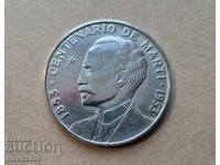 1 peso 1953 Cuba 100 de ani de la nașterea lui José Martí #2