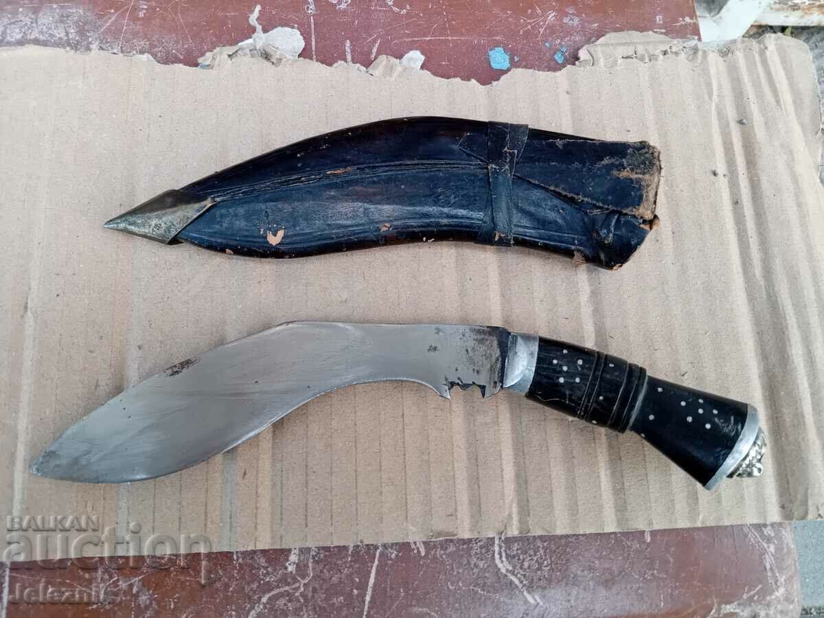 Auction  Old Knife Kukri Kama Nepal, with Kaniya