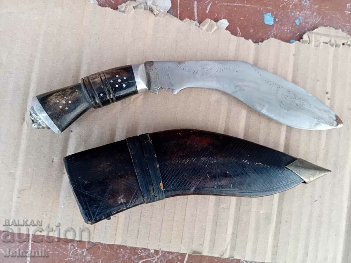 Old Knife Kukri Kama Nepal, with Kaniya - 6
