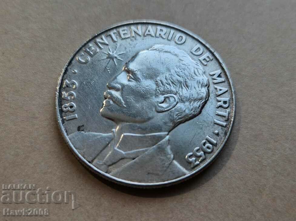 1 peso 1953 Cuba 100 years since the birth of José Martí #4 with price 140.00 BGN | € 71.58 1 peso 1953 Cuba 100 years since the birth of José Martí #4 with price 140.00 BGN | € 71.58