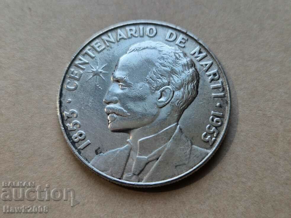 1 peso 1953 Cuba 100 de ani de la nașterea lui José Martí #4