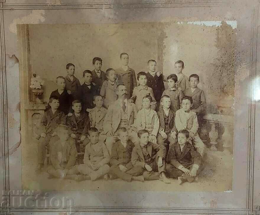 Delivery of LATE 19TH CENTURY STUDENTS TEACHER LARGE OLD PHOTO CARDBOARD Delivery of LATE 19TH CENTURY STUDENTS TEACHER LARGE OLD PHOTO CARDBOARD