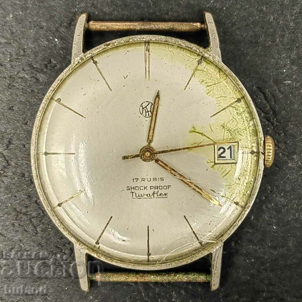 Old Men's Watch with Movement PUW 261 with 17 Stones