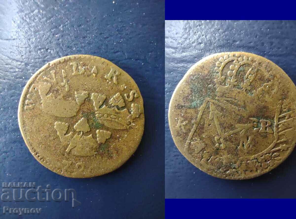 MINT ERROR- Швеция 1 йоре, 1720