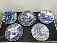 Painted Belgian plates - Delfto / Boch. #6139