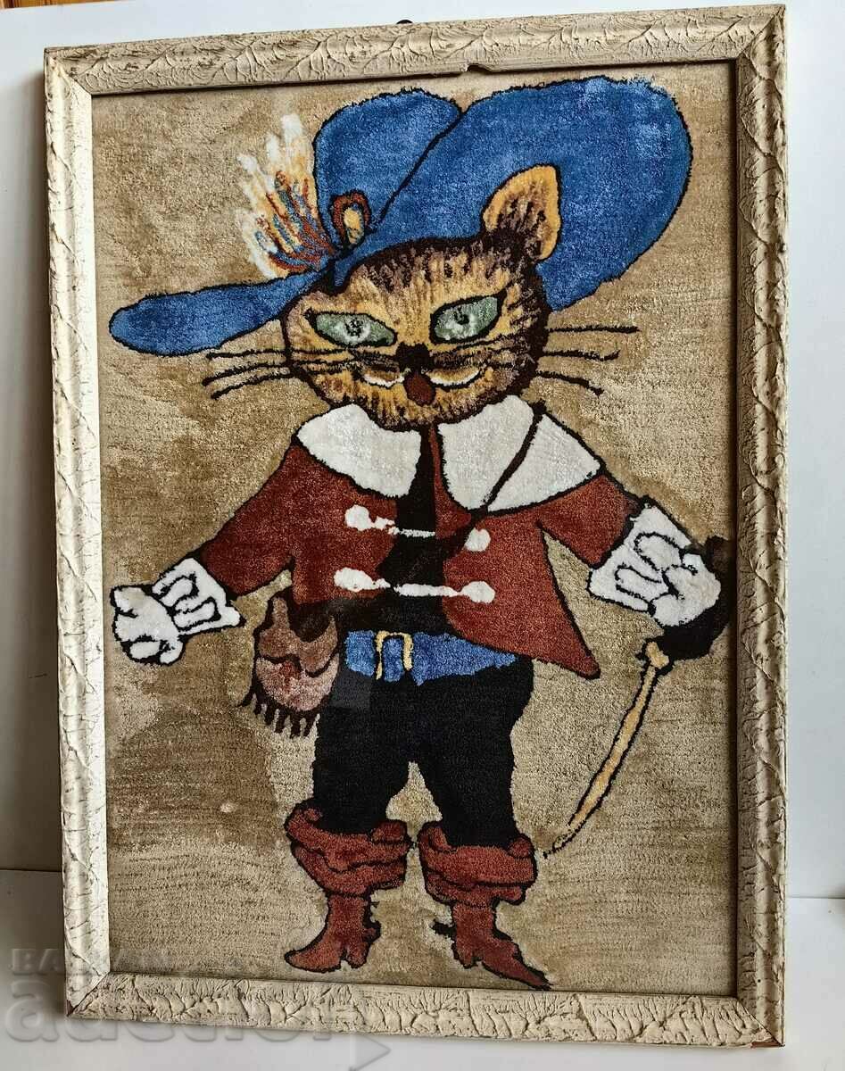 . PUSS IN BOOTS PLUSH TAPESTRY PERFECT SOC PICTURE GLASS