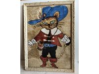 . PUSS IN BOOTS PLUSH TAPESTRY PERFECT SOC PICTURE GLASS