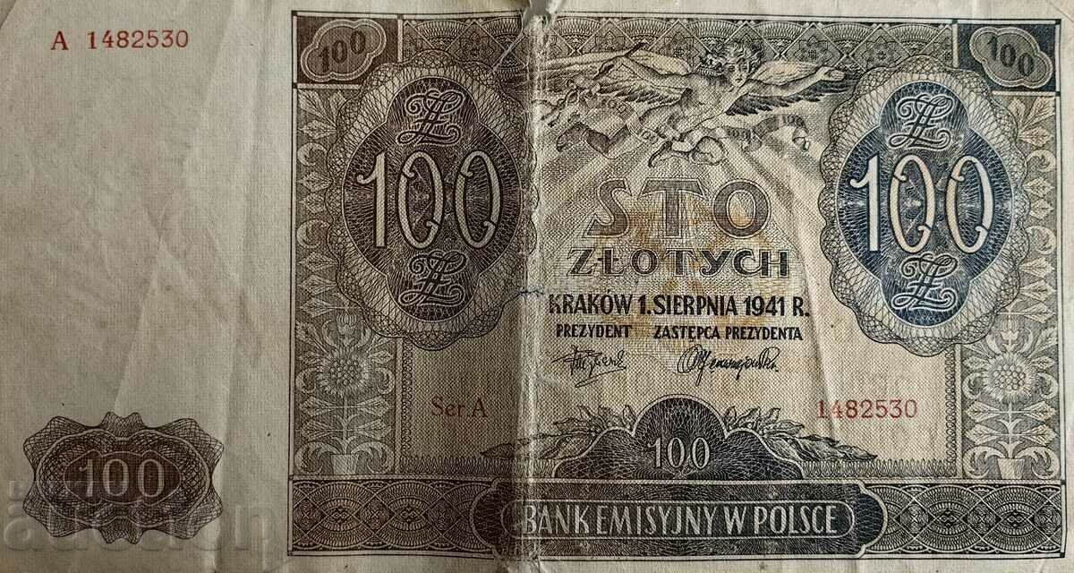 Auction . 1941 100 ZLOTS POLISH OCCUPATION Auction . 1941 100 ZLOTS POLISH OCCUPATION