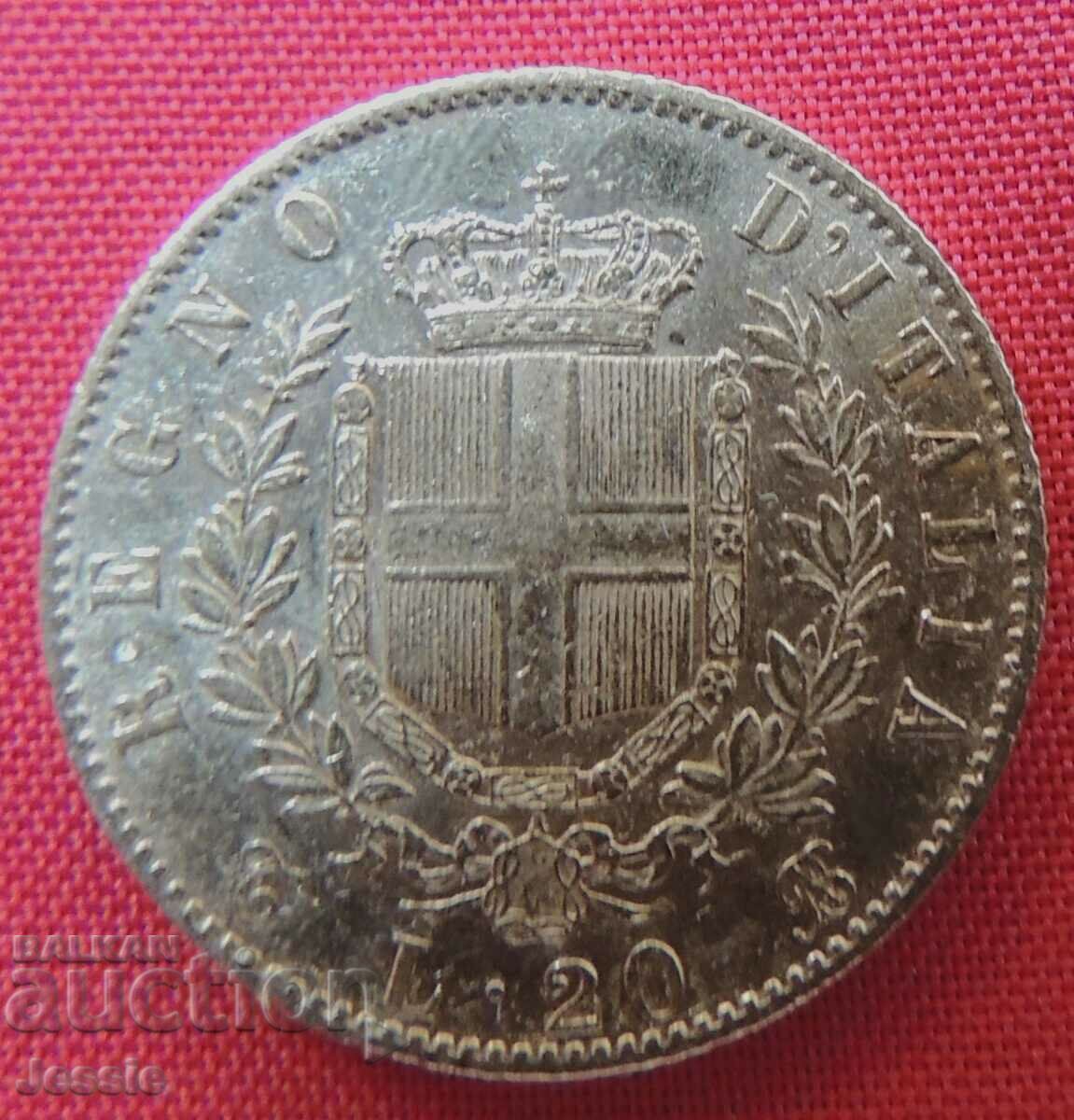 20 Lire 1865 Italy AU (gold)