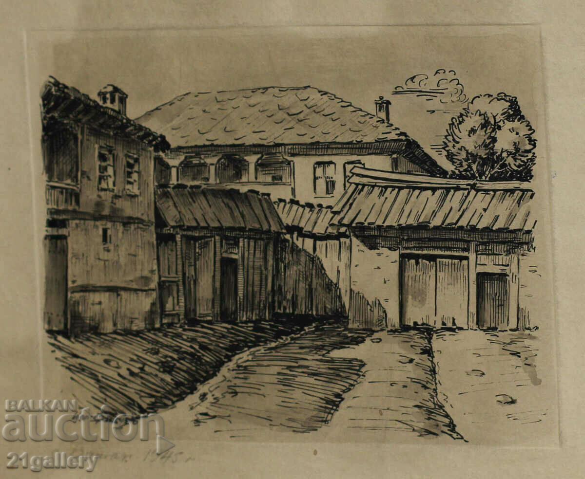 Yordan Filchev (1908 – 1968) Γραφικό τοπίο από το Batak 1945 Yordan Filchev (1908 – 1968) Γραφικό τοπίο από το Batak 1945