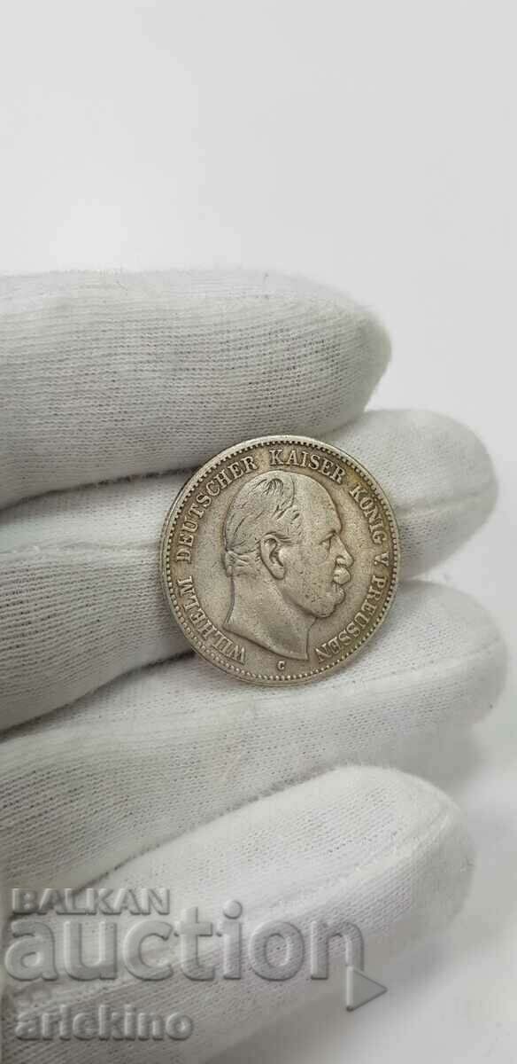 Ασημένιο νόμισμα 2 μάρκα - Γερμανία - Πρωσία 1876 - 6 Ασημένιο νόμισμα 2 μάρκα - Γερμανία - Πρωσία 1876 - 6