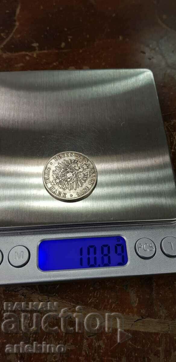 Ασημένιο νόμισμα 2 μάρκα - Γερμανία - Πρωσία 1876 - 7 Ασημένιο νόμισμα 2 μάρκα - Γερμανία - Πρωσία 1876 - 7