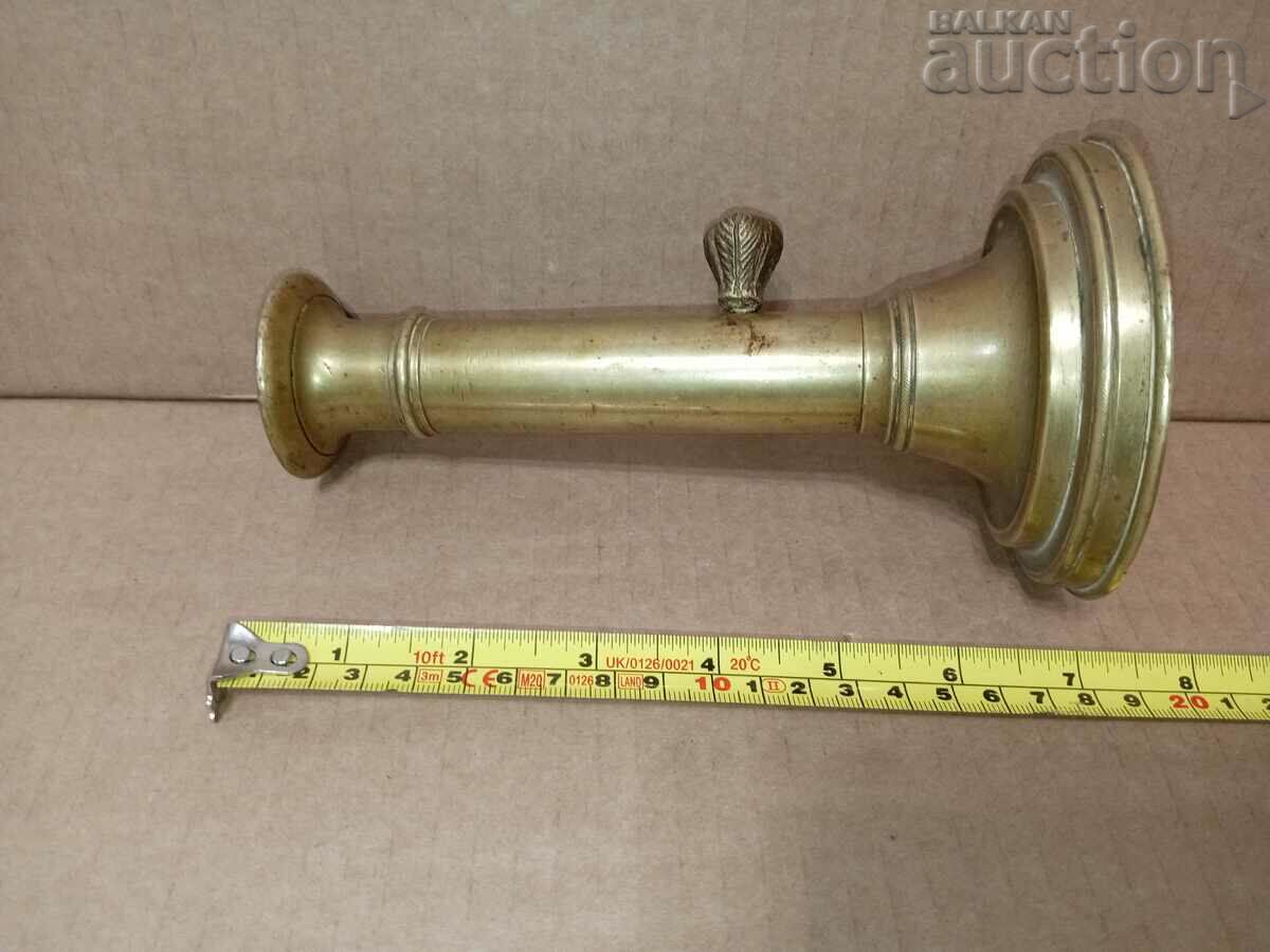antique bronze candlestick with candle height adjustment - 5