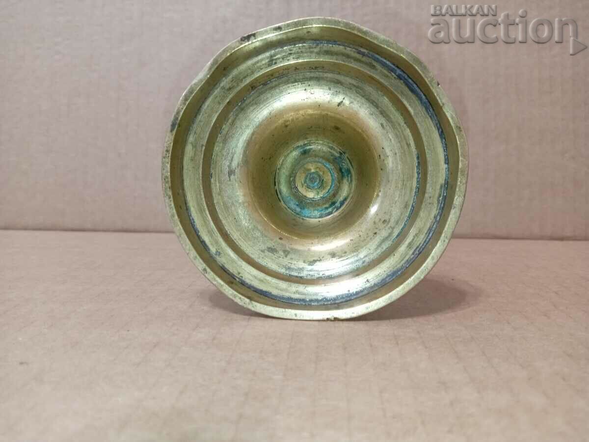 antique bronze candlestick with candle height adjustment - 7