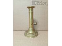 antique bronze candlestick with candle height adjustment