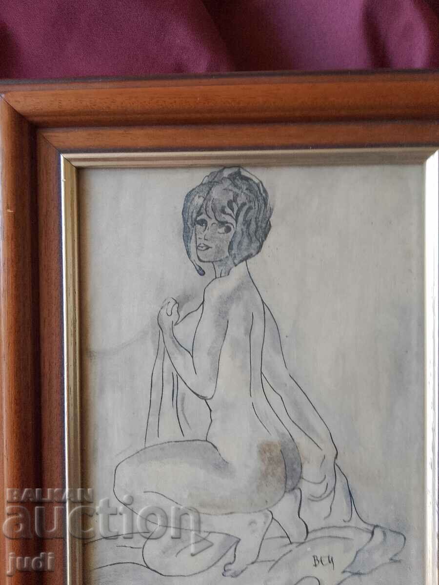 Auction Stoyan Venev painting mixed technique Auction Stoyan Venev painting mixed technique