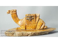 Old Wooden Figure Figurine Camel Inkwell