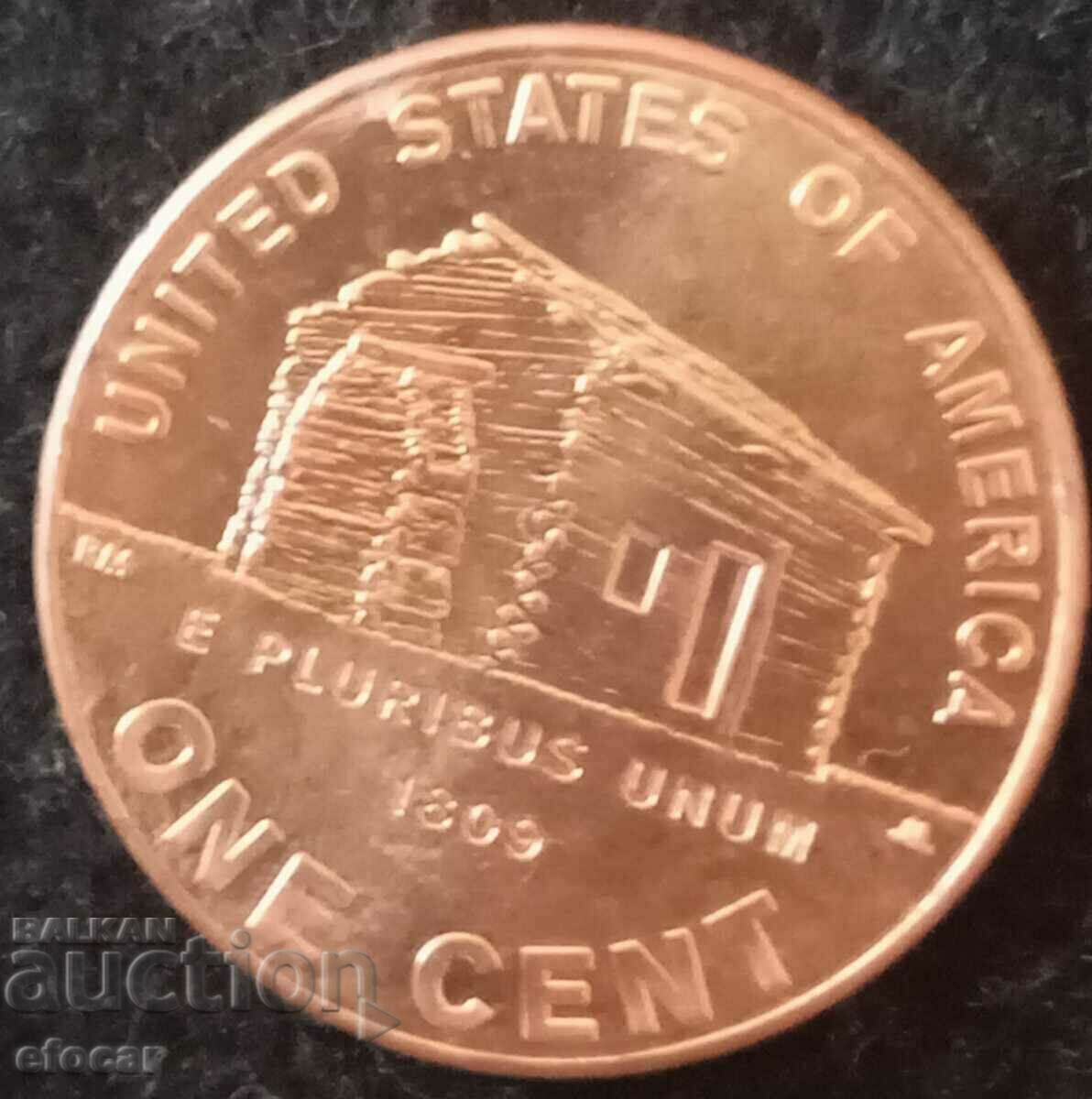 1 cent USA 2009 letter D