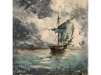 Anton Yordanov- Oil painting seascape- Ship