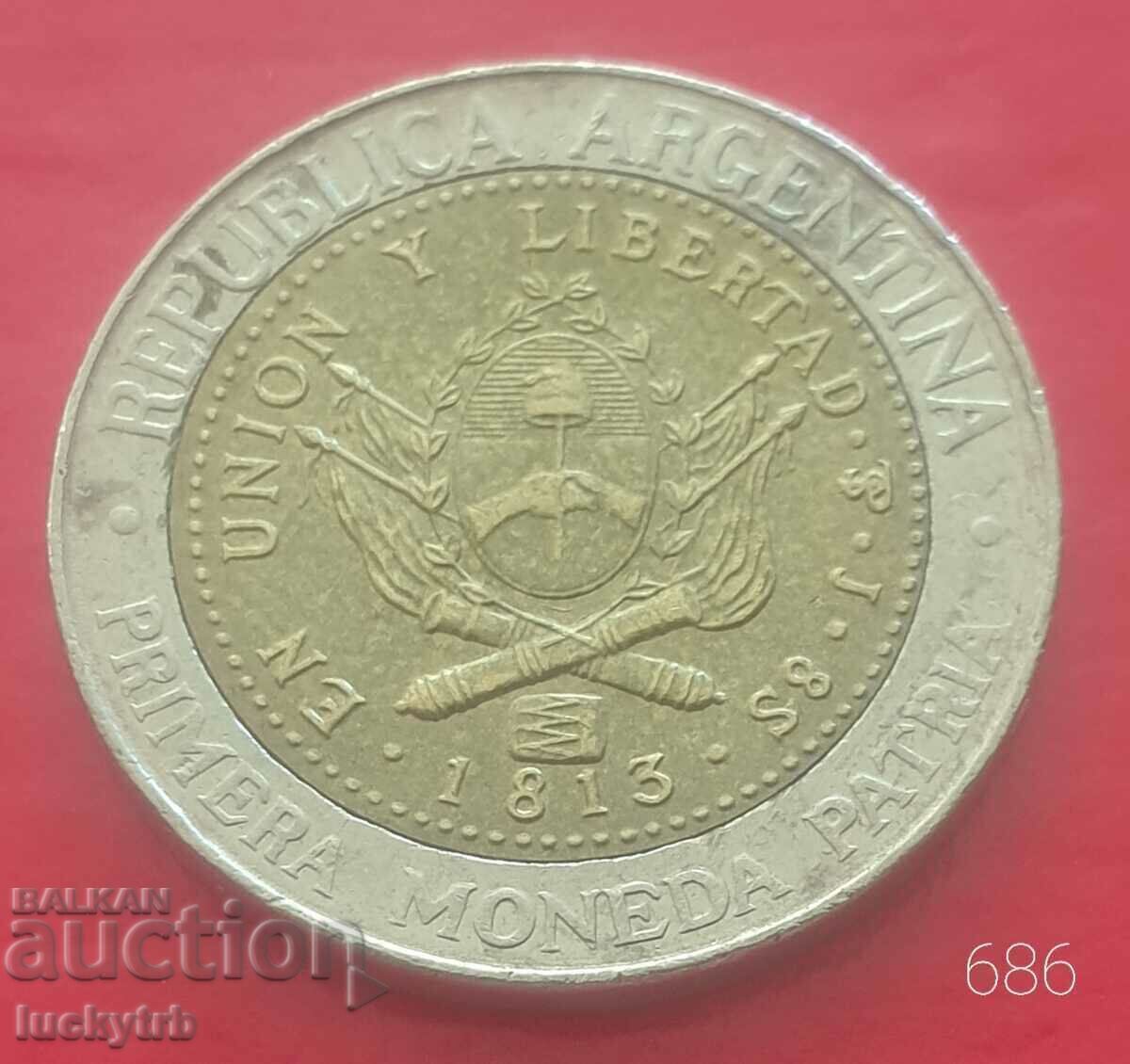 1 peso 2013 - Argentina - 200 from first national coinage 1 peso 2013 - Argentina - 200 from first national coinage