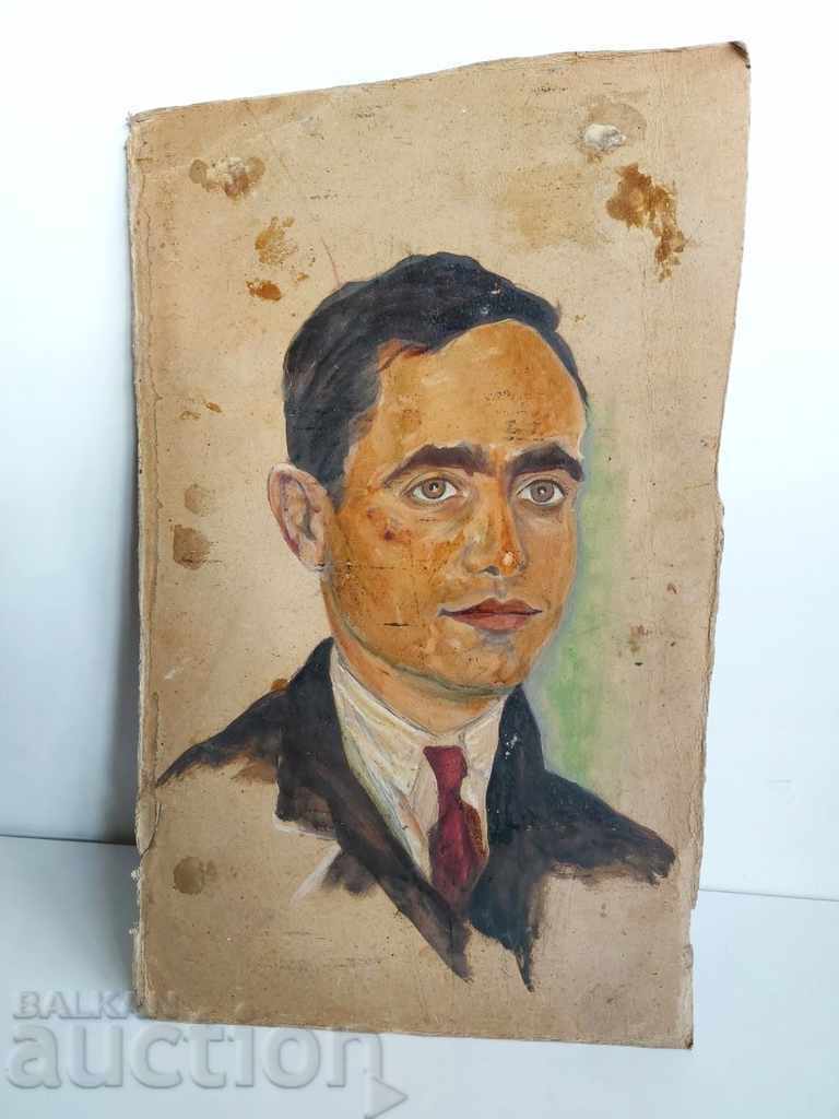 Auction . 1920s OLD PAINTING PORTRAIT OF A MAN PAINTED Auction . 1920s OLD PAINTING PORTRAIT OF A MAN PAINTED