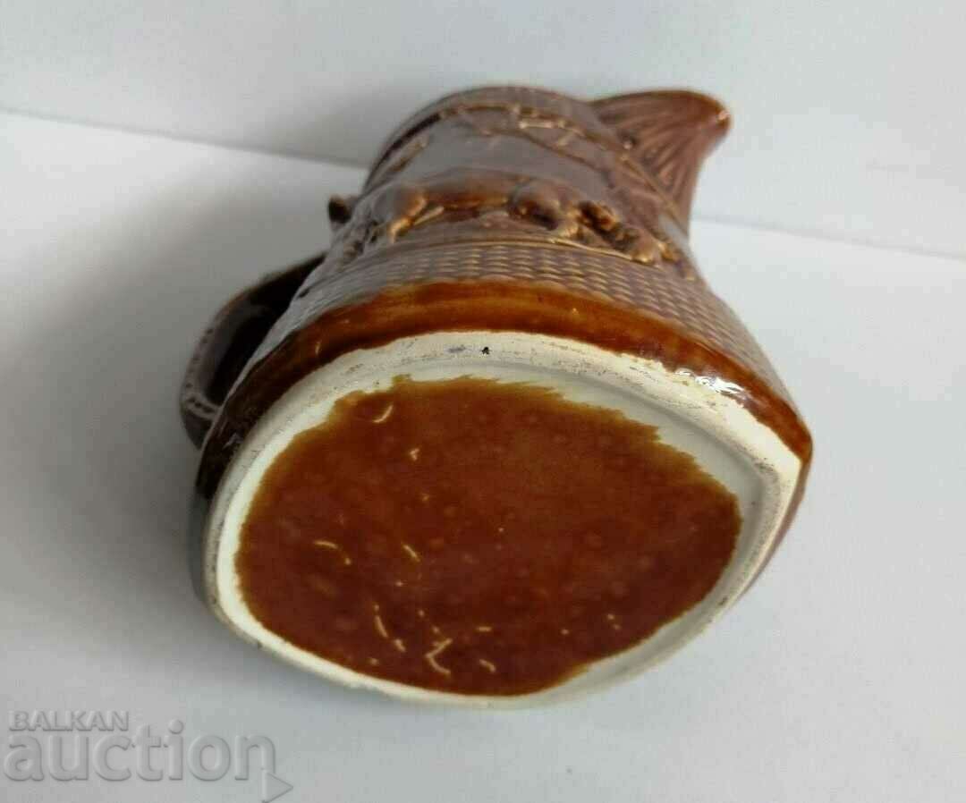 . LARGE CERAMIC BULGARIAN JUG WINE HUNTING MOTIVES DEER HUNTING - 6