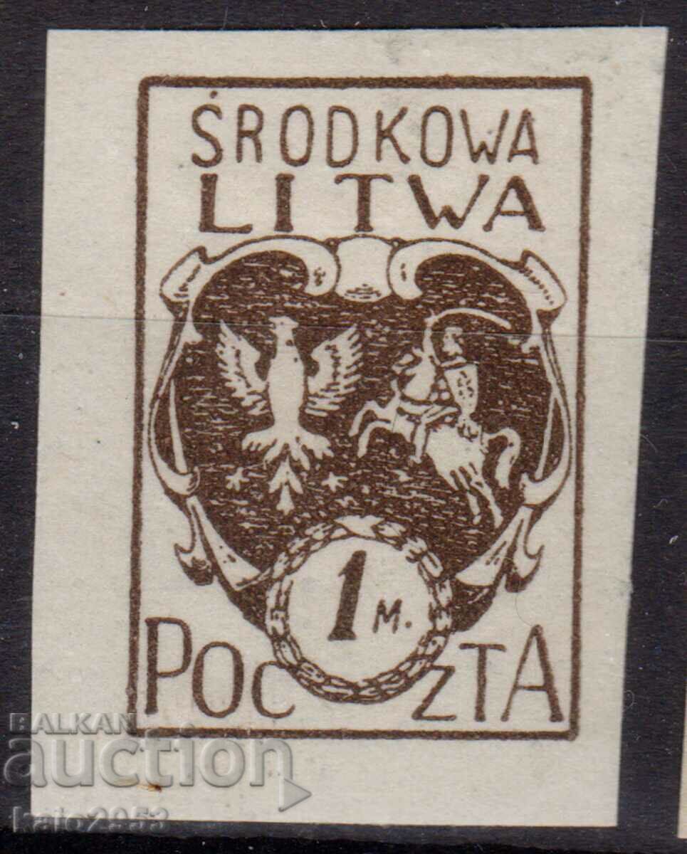 ЛИТВА/Срединна/1920-Редовна-Герб-неназъбена,MLH