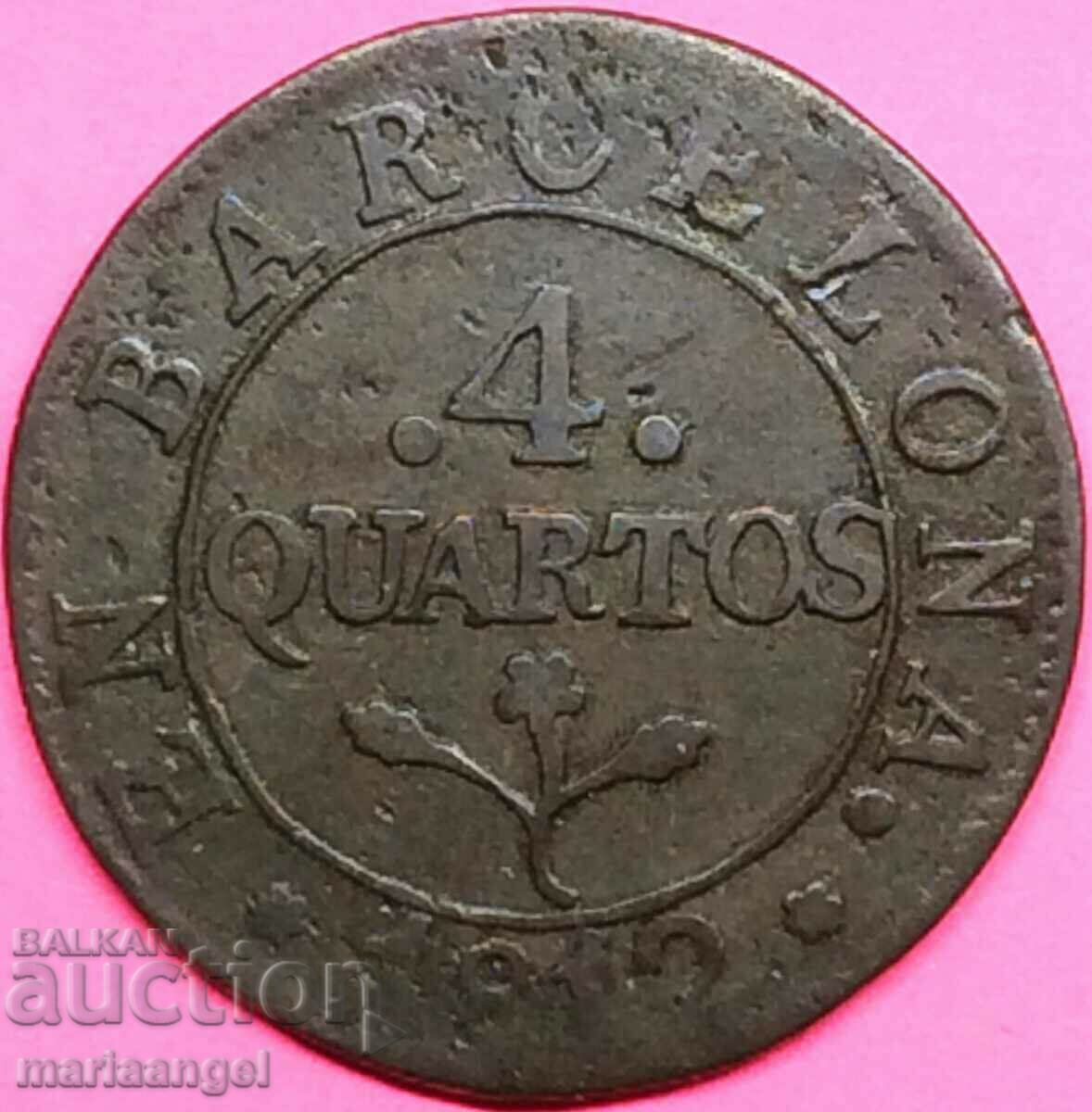 Jose Napoleon 4 quarts 1810 Spain Barcelona - rare